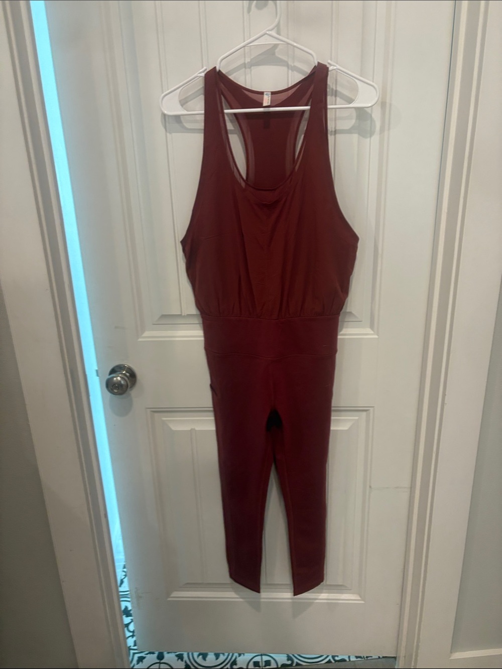 FP Movement by Free People Rust Red Racerback Sleeveless Jumpsuit